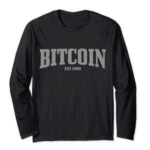 Camiseta Bitcoin negra manga larga