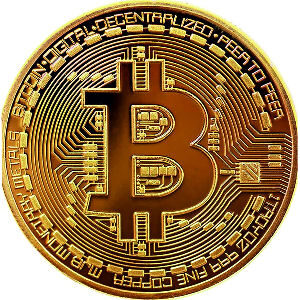 Moneda bitcoin física chapada en oro de 24K, incluye protector acrílico redondo para protegerla moneda
