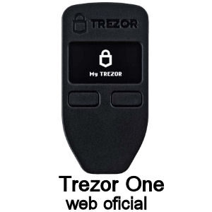 Wallet fría Trezor One negra, guarda tus criptomonedas con un monedero físico hardware wallet y añade una pin de verificación a cada transacción